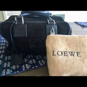 Loewe Amazona Classic Black Suede Bag